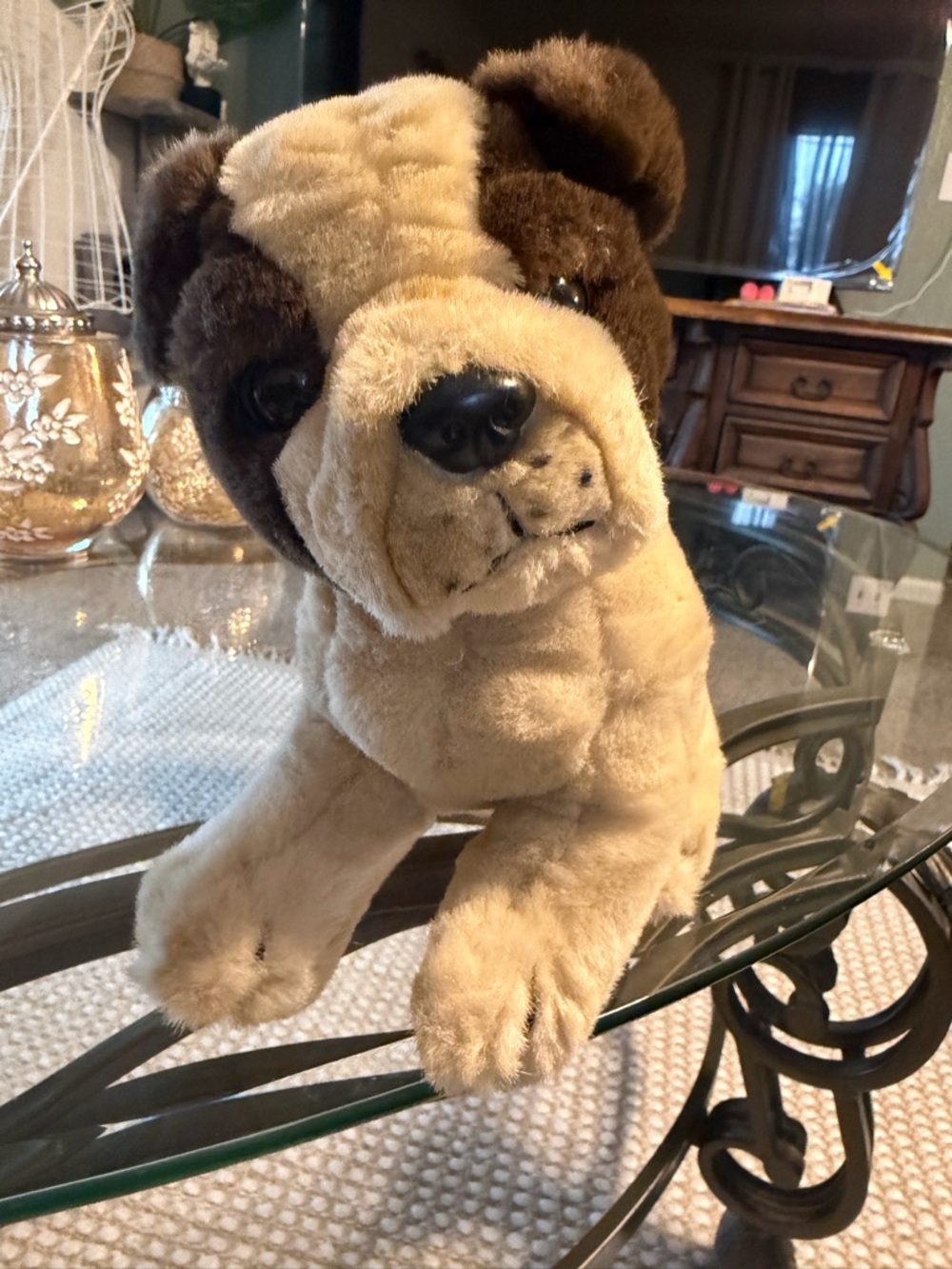 Plush Brown and Beige Dog Toy - Soft Cuddly Puppy Plush